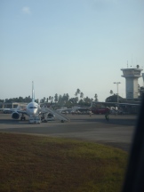The planes that touch wings in Zanzibar airport